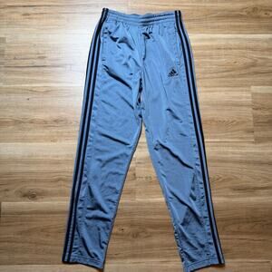 Adidas Gray with Black Stripes Polyester Track Pants – Size M